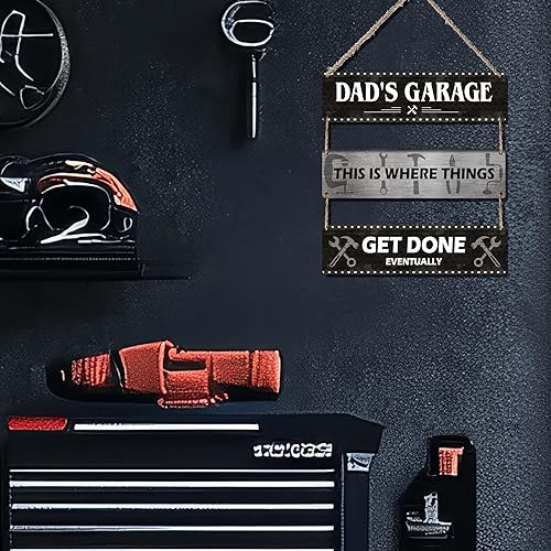 Miniatura 4 de Placa rústica de madera con texto en inglés "This Is Where Things Get Done Eventually", de 11.8 x 3.2 pulgadas cada una, perfecta para el día del