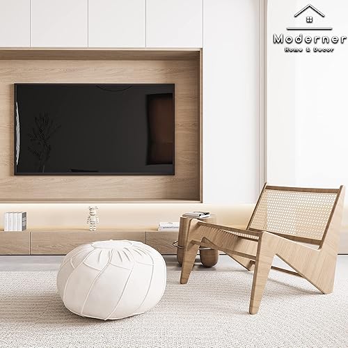 Miniatura 7 de Moderner Puf de piel sintética otomana sin relleno, reposapiés marroquí, cojín para reposapiés, solución de almacenamiento, color marrón natural