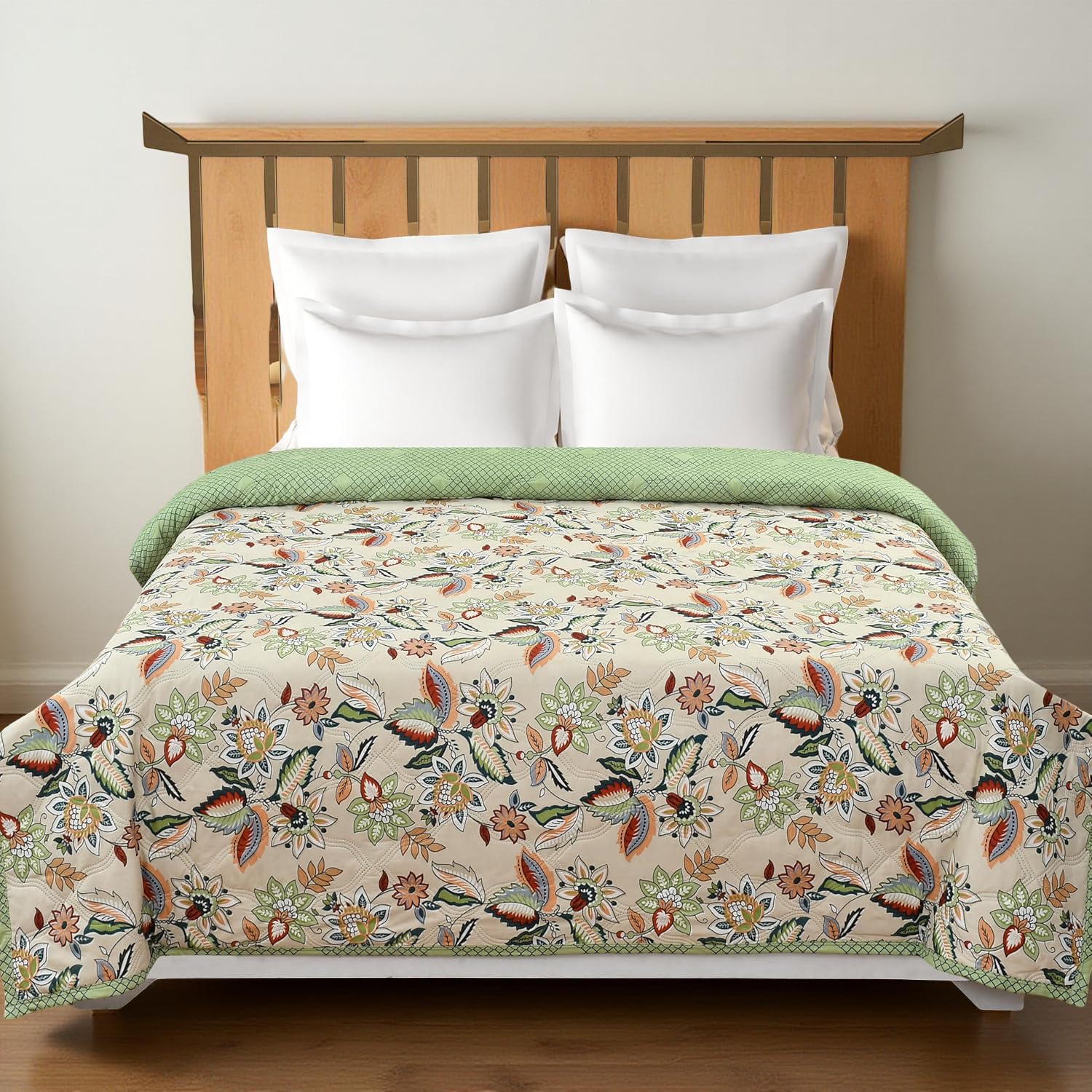 IVAZA UltraSonic Quilted 120 GSM Microfibre Reversible Double Bed Printed Comforter/Quilt/AC Blanket/Dohar Breathable Cozy Super Soft-image-12