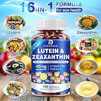 Vista 4 de Suplemento de luteína y zeaxantina, vitaminas para los ojos, 40 mg de luteína y 8 mg de zeaxantina con vitaminas C, E, zinc, omega-3 y CoQ10