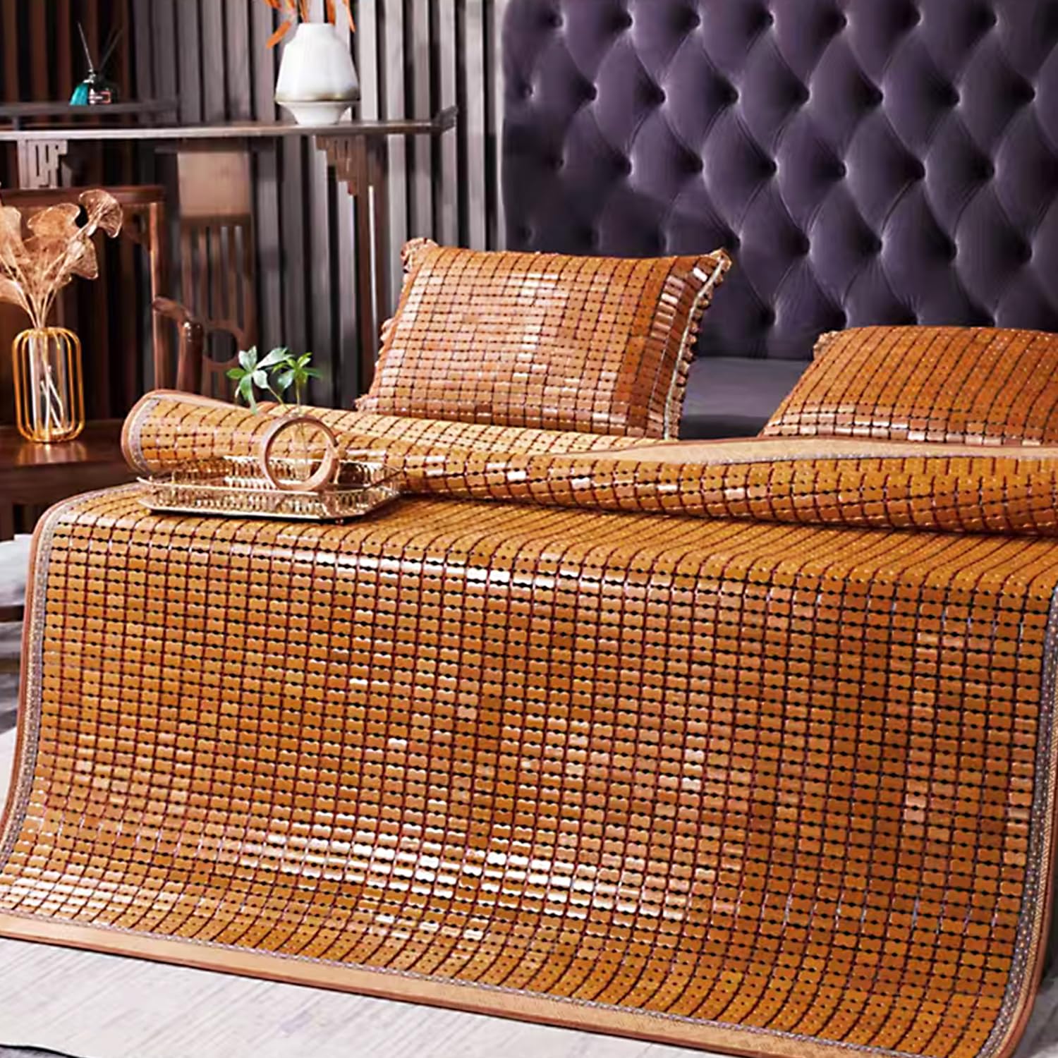 Amazon.com: Summer Bamboo Sleeping Mat, Foldable Mahjong Bamboo