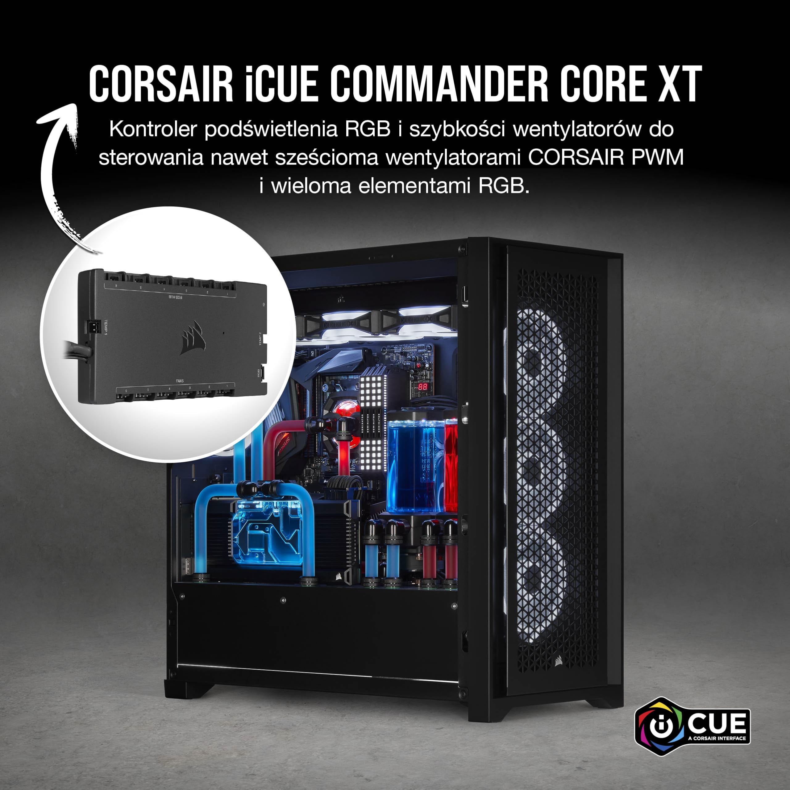Corsair iCUE Commander CORE XT Kontroler Oświetlenia Rgb, Czarny, 264 Diody CL-9011112-WW