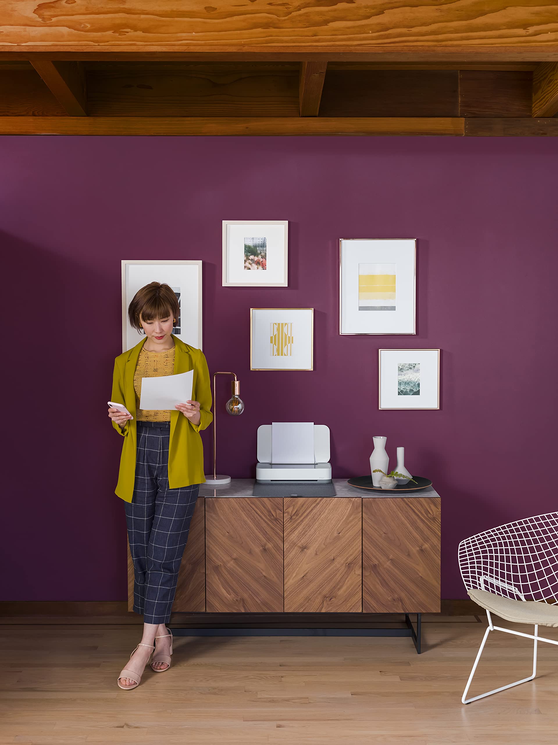 HP Tango X Smart Home Drucker (HP Instant Ink, WLAN, Bluetooth, integrierte Sprachsteuerung, graues Wrap Pad, mit 6 Monaten Instant Ink inklusive) weiß/grau