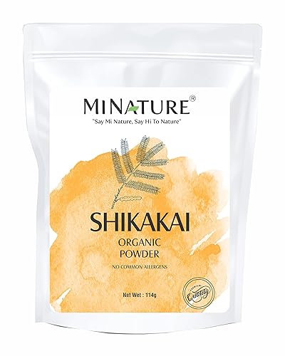 Mi nature Shikakai en polvo orgánico  Acacia Concinna  Certificado USDA NOP 100% orgánico  Vegano  Excelente acondicionador para el cabello (4 onzas)
