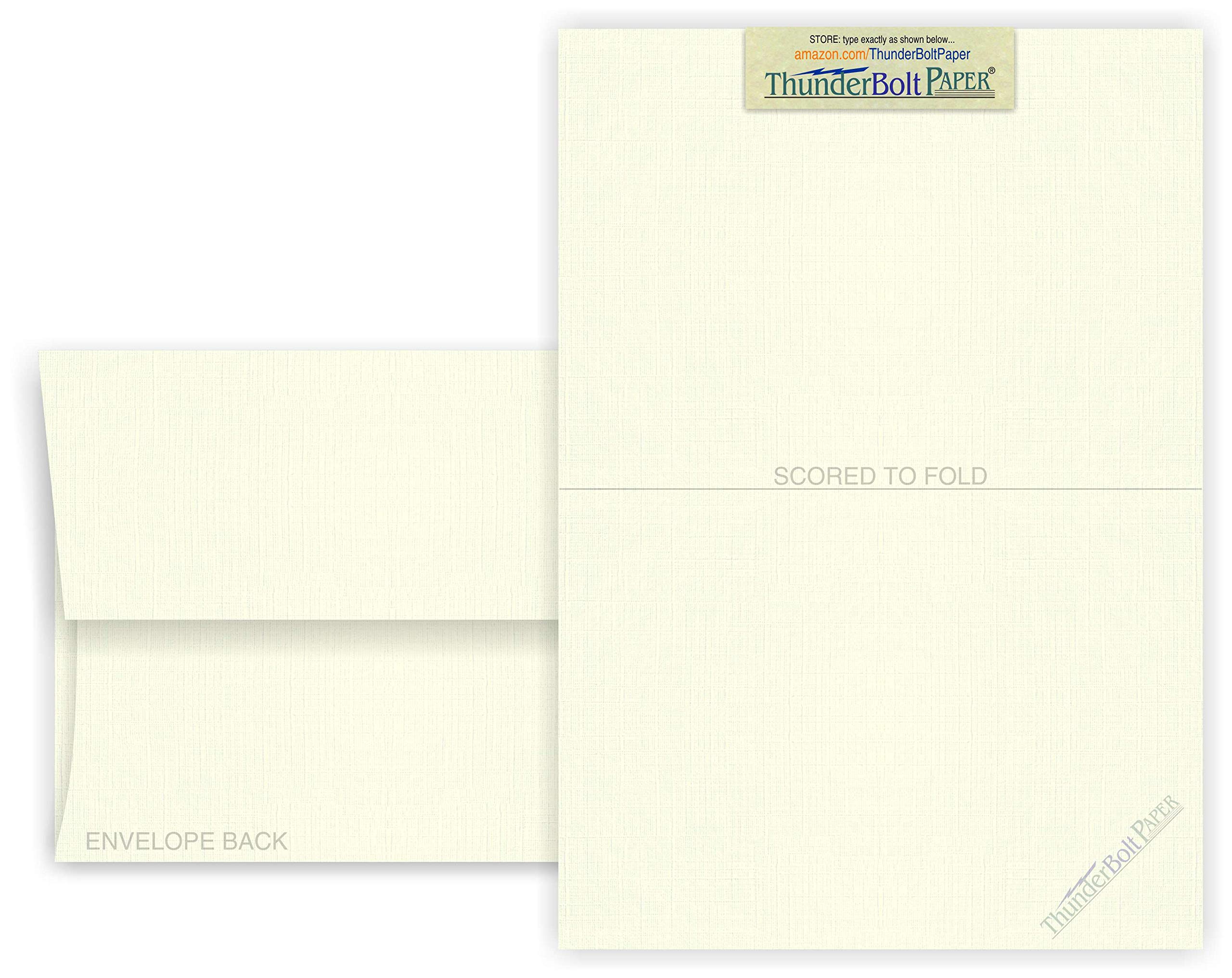 Buy 5X7 Folded Size with A7 Envelopes Natural Off White Linen 50