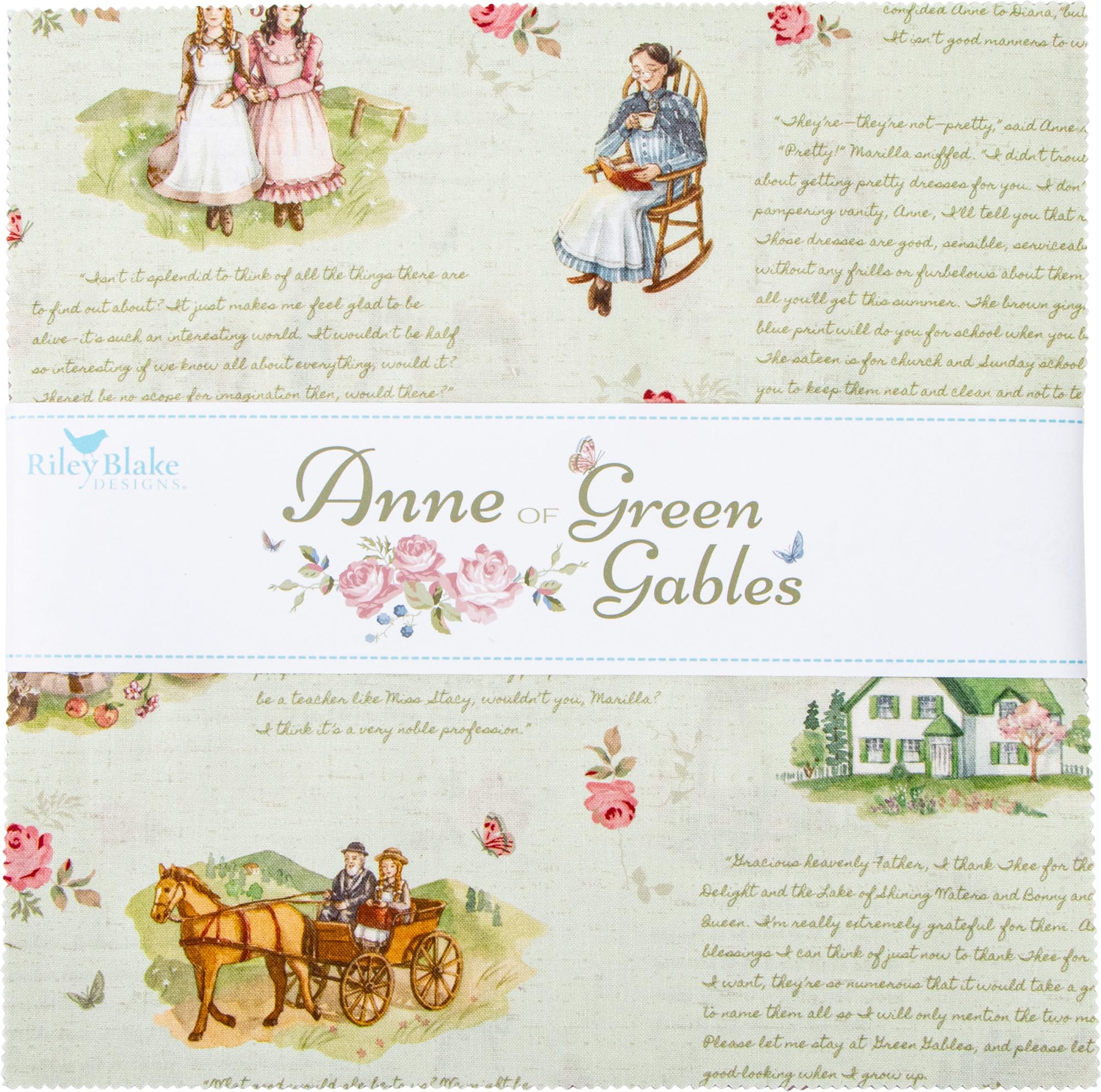 Riley Blake Designs Assorted Anne Of Green Gables 10" Stacker 42 10-Inch Squares Layer Cake 10-16120-42