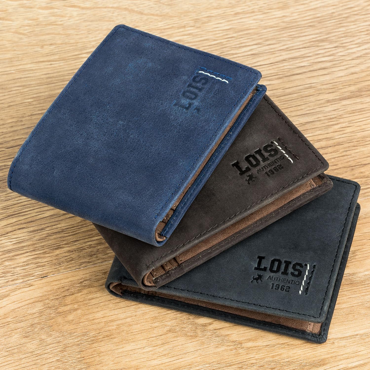 Cartera Hombre Pequeña Cartera De Piel Para Hombre Lois Con