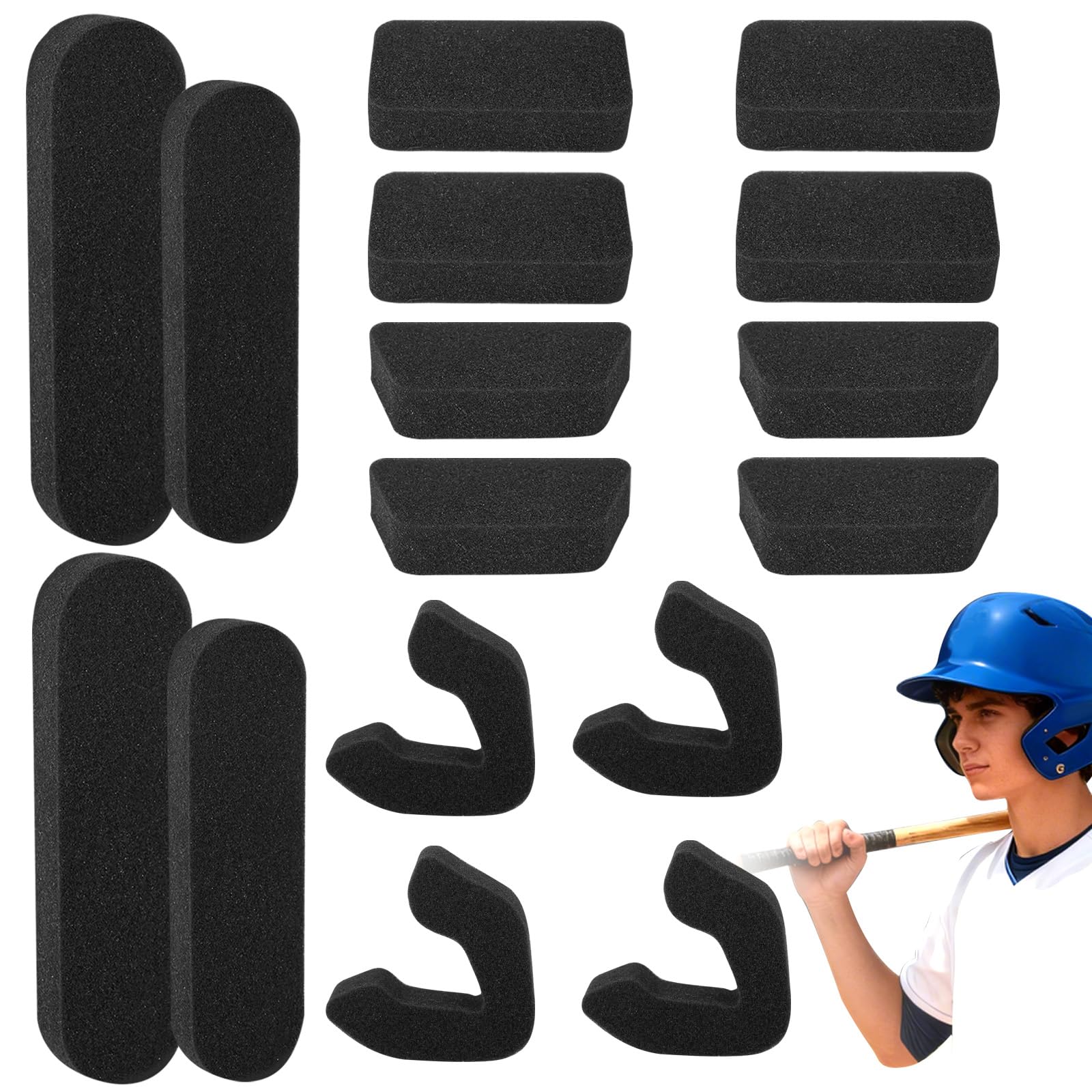 foam inserts football helmet Sweat Liners & Skull Cap Pads back/side Unequal Mojo Supplemental Padded Lacrosse