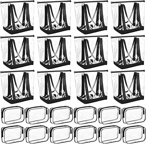 Juego de 24 bolsas transparentes de PVC con cierre de cremallera con bolsa transparente impermeable para cosméticos para viajes y trabajo disponible en Yaxa Peru