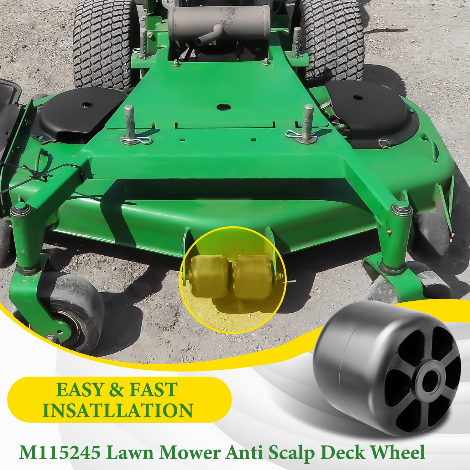 ROUE DE PONT Anti Cuir Chevelu, Pour Tondeuse John Deere, Tracteur