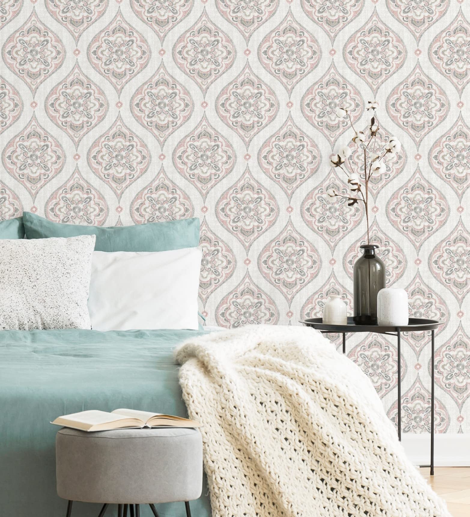Papier peint arabe pour salon et chambre : créez une tête de lit damas GAULAN 679439