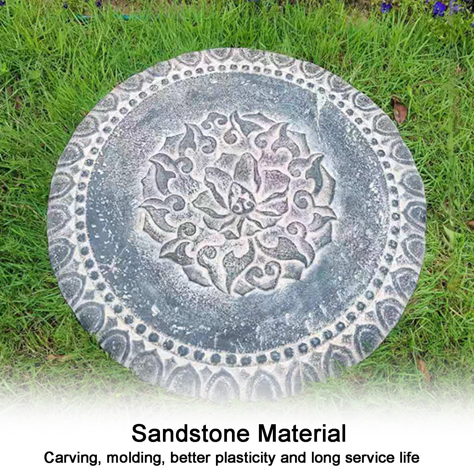 Tapa Arqueta Decorativas de Jardín, Arqueta Jardin Decorativas, Cubierta de Alcantarillado Antideslizantes de Loto de Arenisca para Patios y Jardines(Gray)