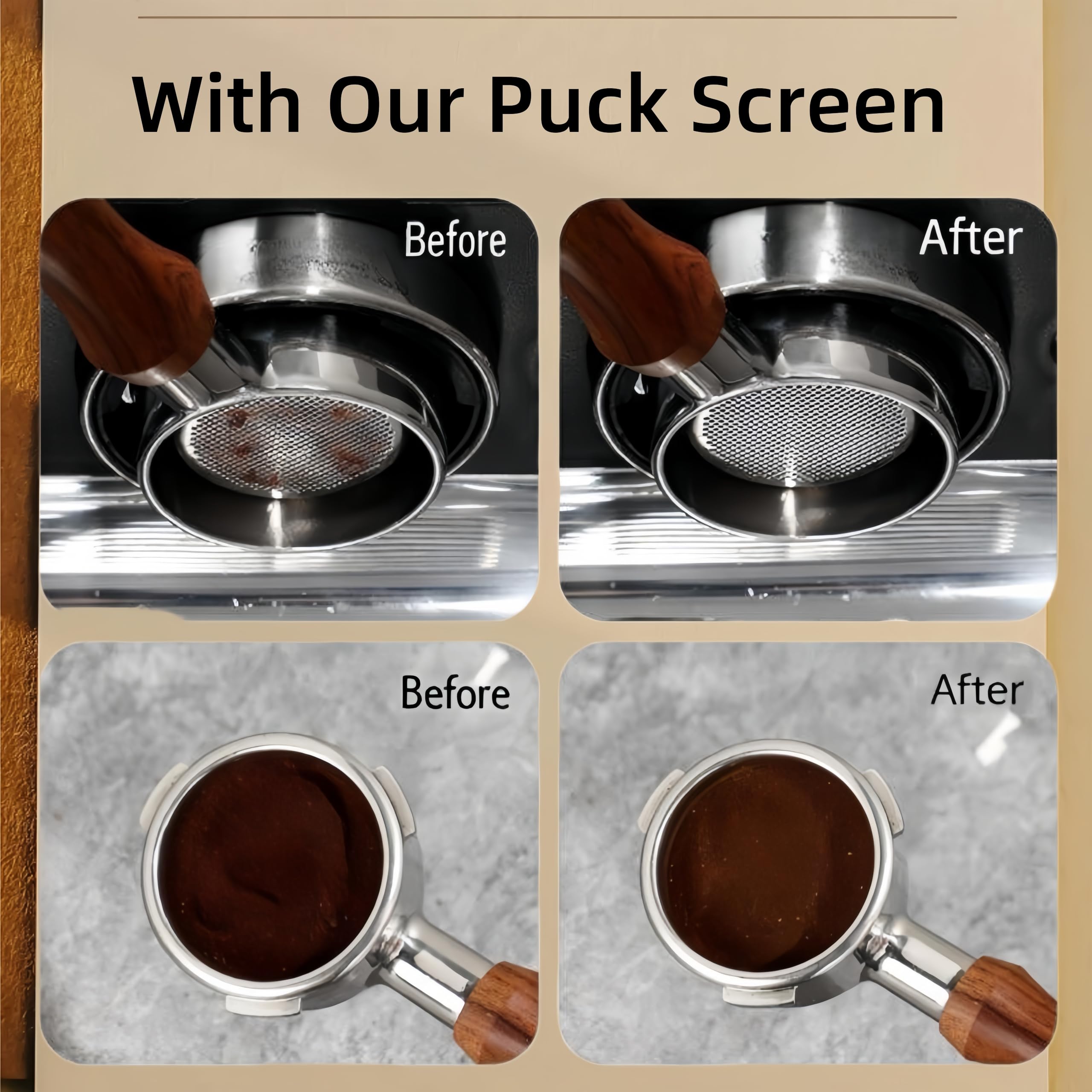 Pantalla de disco espresso de 58 mm, pantalla de filtro de espresso de 1,7 mm de grosor, accesorios de espresso de acero inoxidable 316 para portafiltro de máquina de espresso