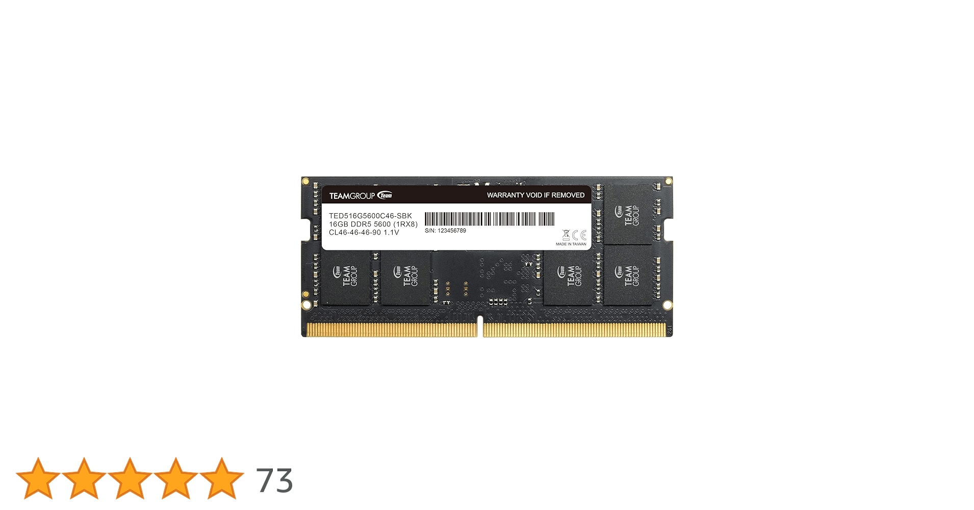 メモリー TEAMGROUP Elite DDR5 16GBx2 5600MHz TEAMGROUP Elite SODIMM DDR5 16GB 5600Mhz (PC5-44800) CL46