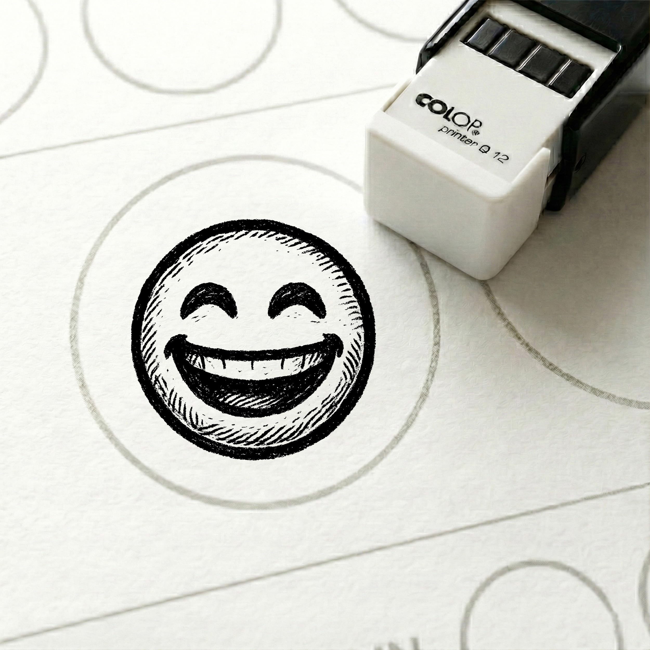 Dekolando Bonus Stamp Laughing Face 10 x 10 mm - Bonus Card Stamp for Business Shop Service Provider - Stamp Bonus Card Customer Card Stamp Card