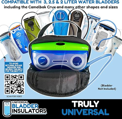 Miniatura 10 de Bolsa aislante universal de vejiga de agua para mochilas de hidratación Osprey, Platypus y CamelBak de 2 a 3 litros funda aislante de vejiga de