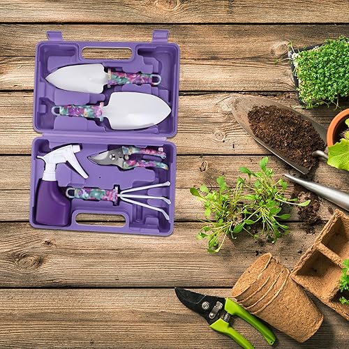 Miniatura 8 de Luxshiny Multifunctional Gardening Tool with Storage Box Planting and Transplanting Kit for Growing Plants Pointed Shovel and Rake Portable Outdoor