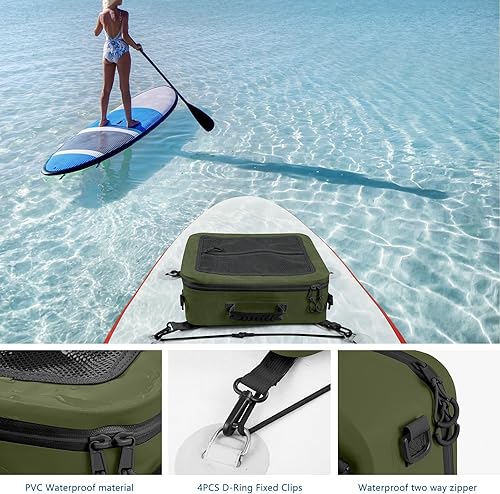 Miniatura 77 de Bolsa térmica impermeable de PVC para paddleboard, 12 latas, enfriador aislado suave para paddleboard, camping, kayak Azul oscuro