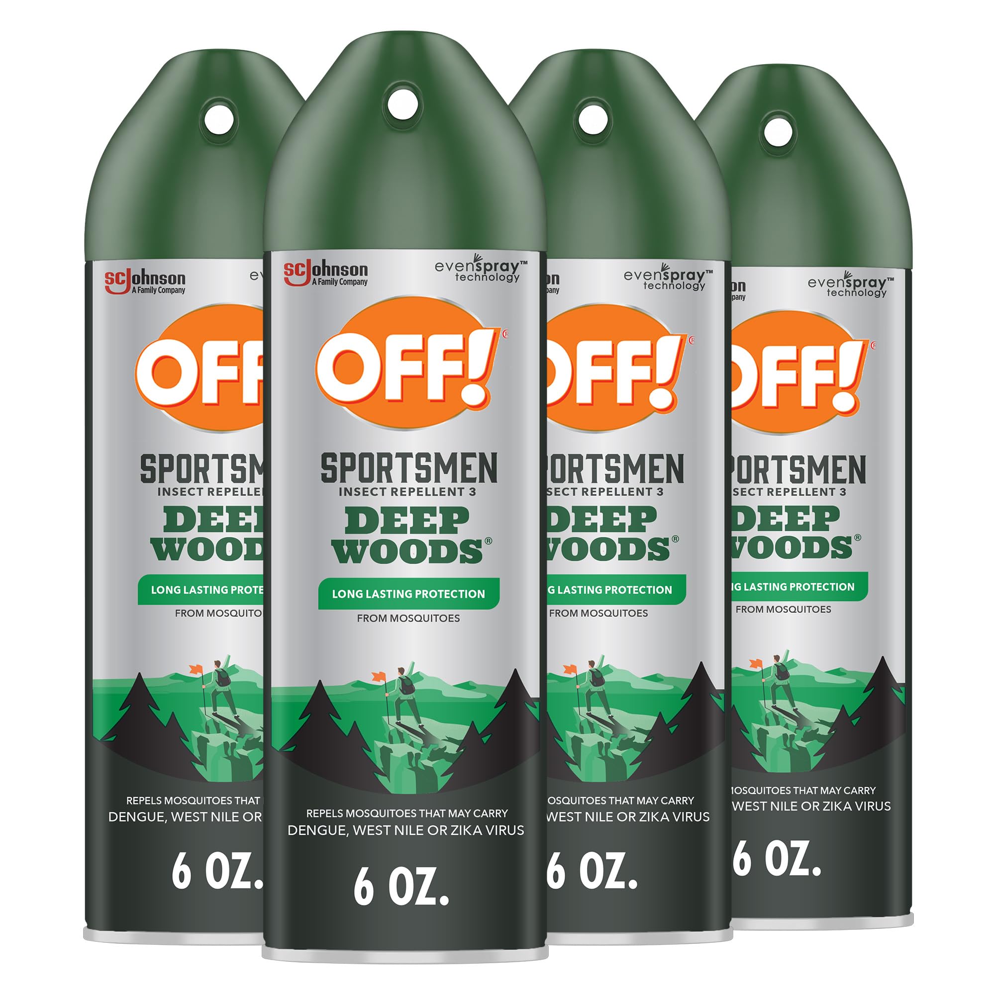 Sportsmen Insect Repellent III Deep Woods Spray for Hunting Camping and Fishing 6 Ounce (Pack of 4)