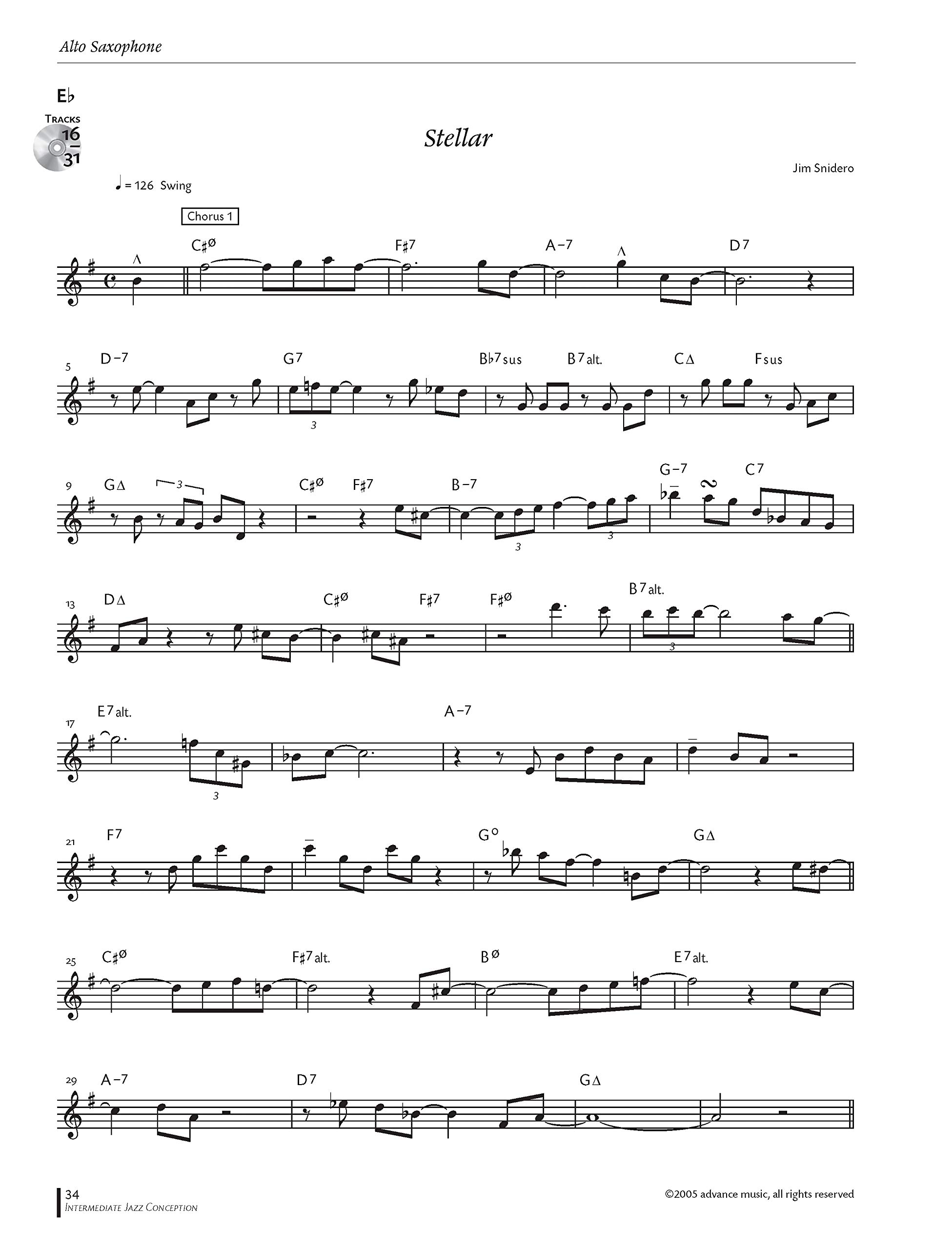 Intermediate Jazz Conception Alto & Baritone Sax: 15 Solo Etudes