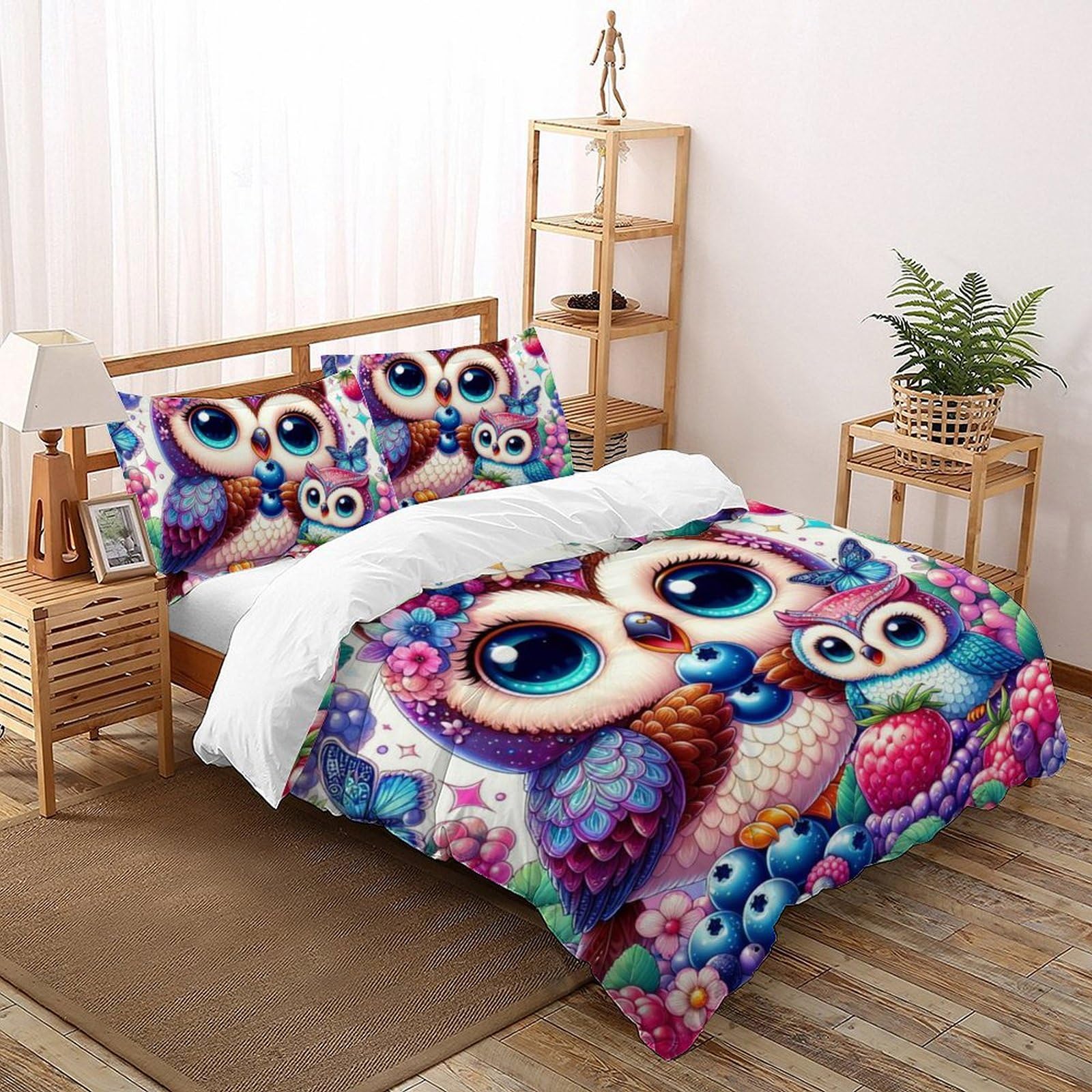 Housse de couette enfants avec fermeture éclair pour lit double 200x200cm