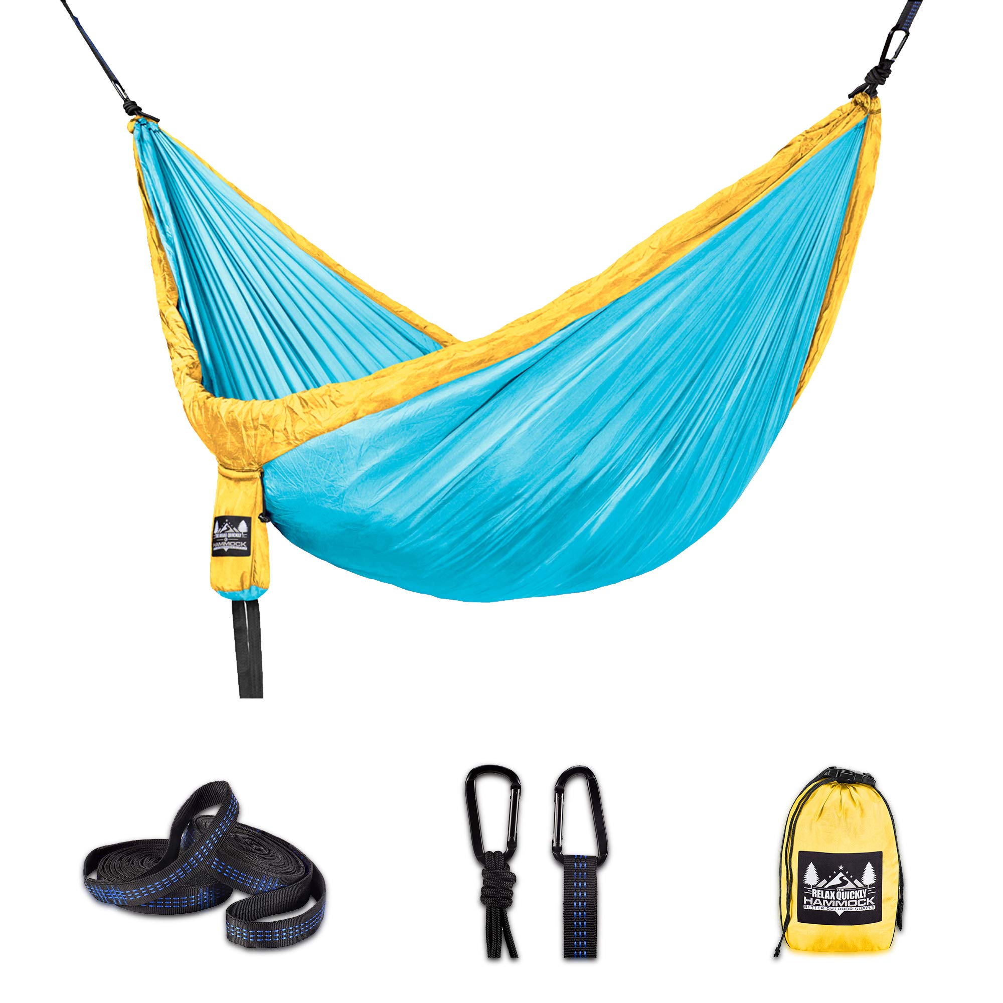 Better Outdoor SupplyHammock - Portable - Durable - Lightweight 210T Nylon Parachute Kit - Multiple Colors - Perfect Relaxing - Camping - Outdoor - Indoor and Travel | (Lake Blue, X-Large, Double)