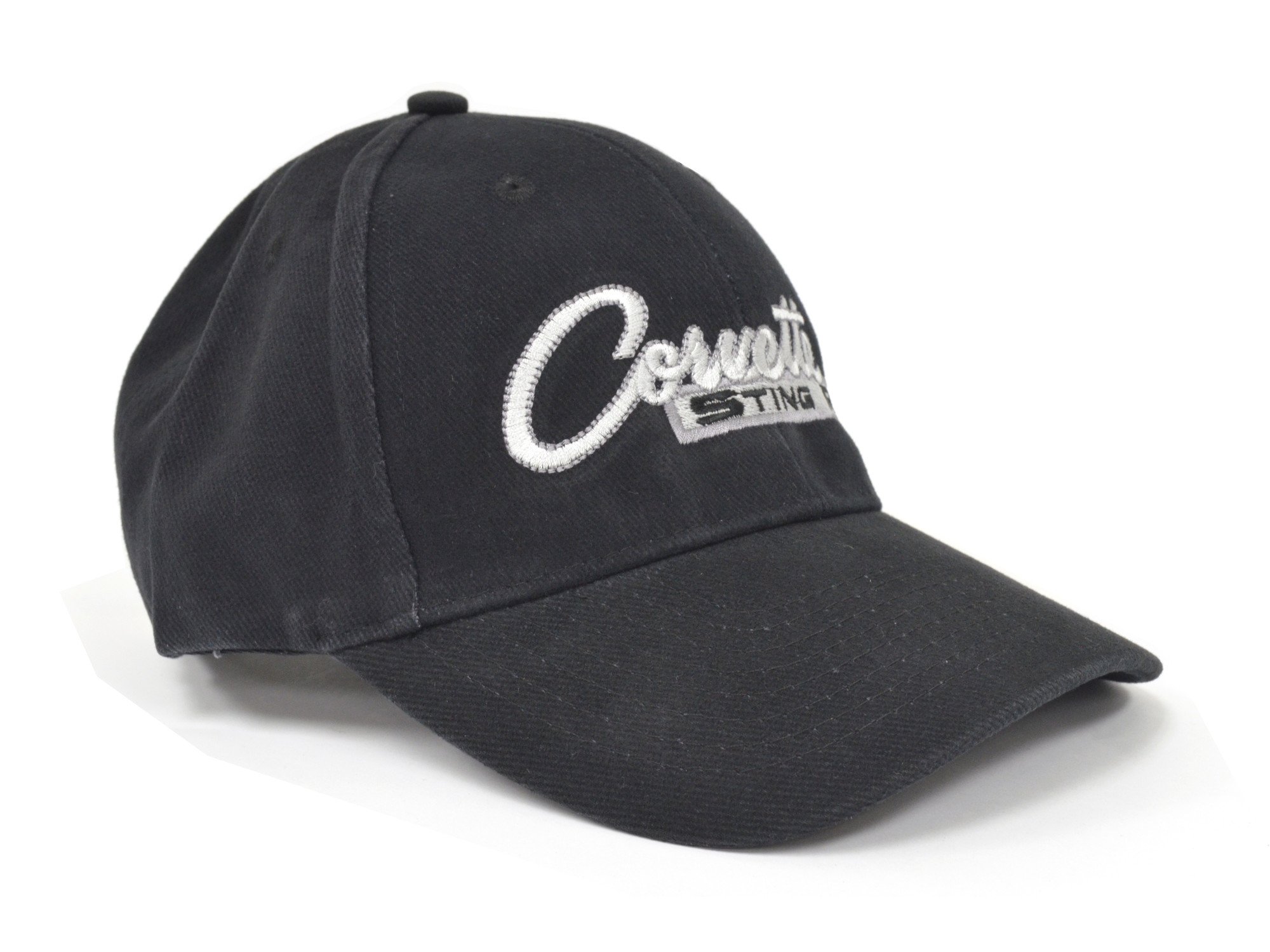 Corvette Hat C2 Sting Ray Embroidered Script Black