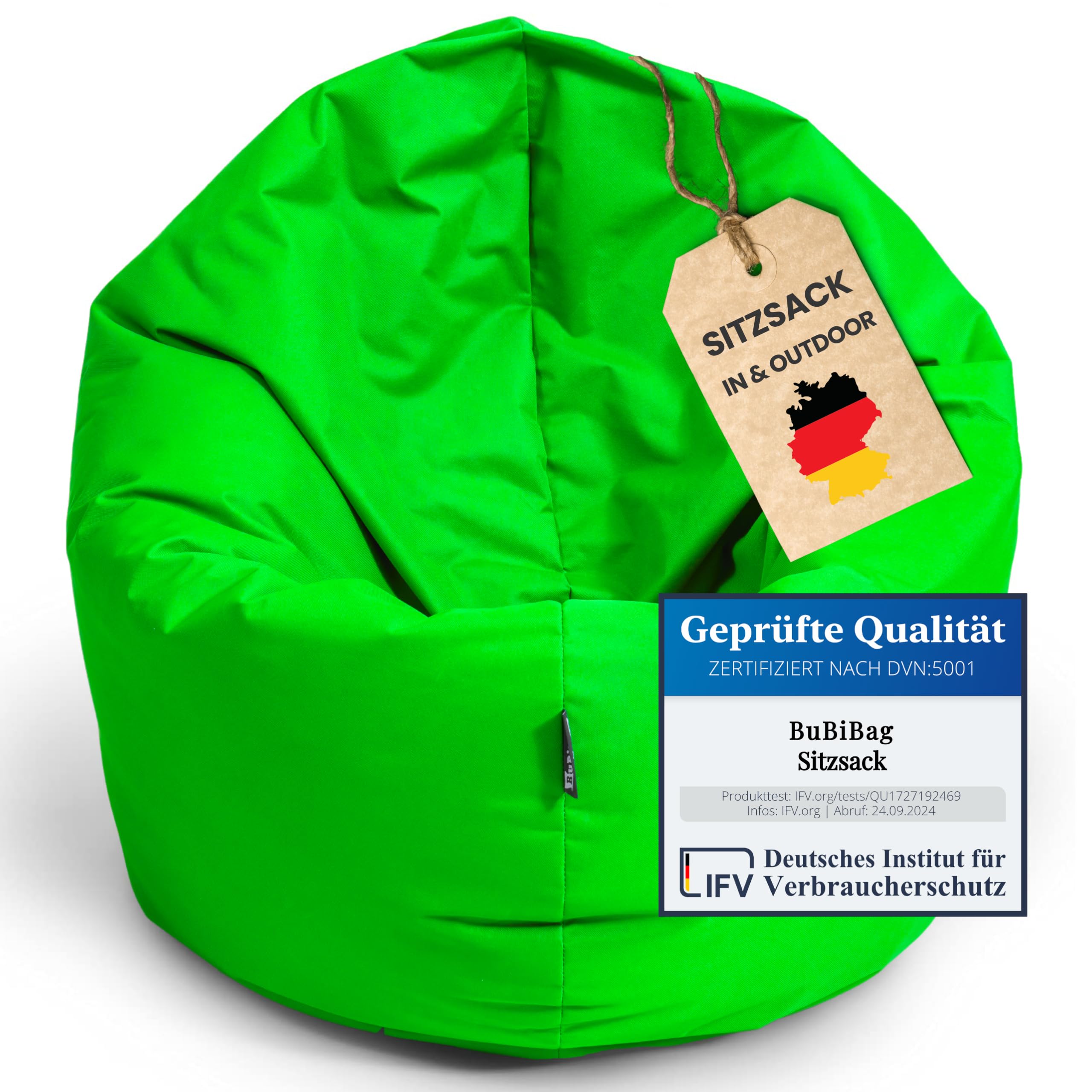 BuBiBag 2in1 - Sitzsack Sitzkissen Jogakissen für Erwachsene, Kinder und Jugendliche - Indoor & Outdoor Beanbag - Gaming Sitzsack