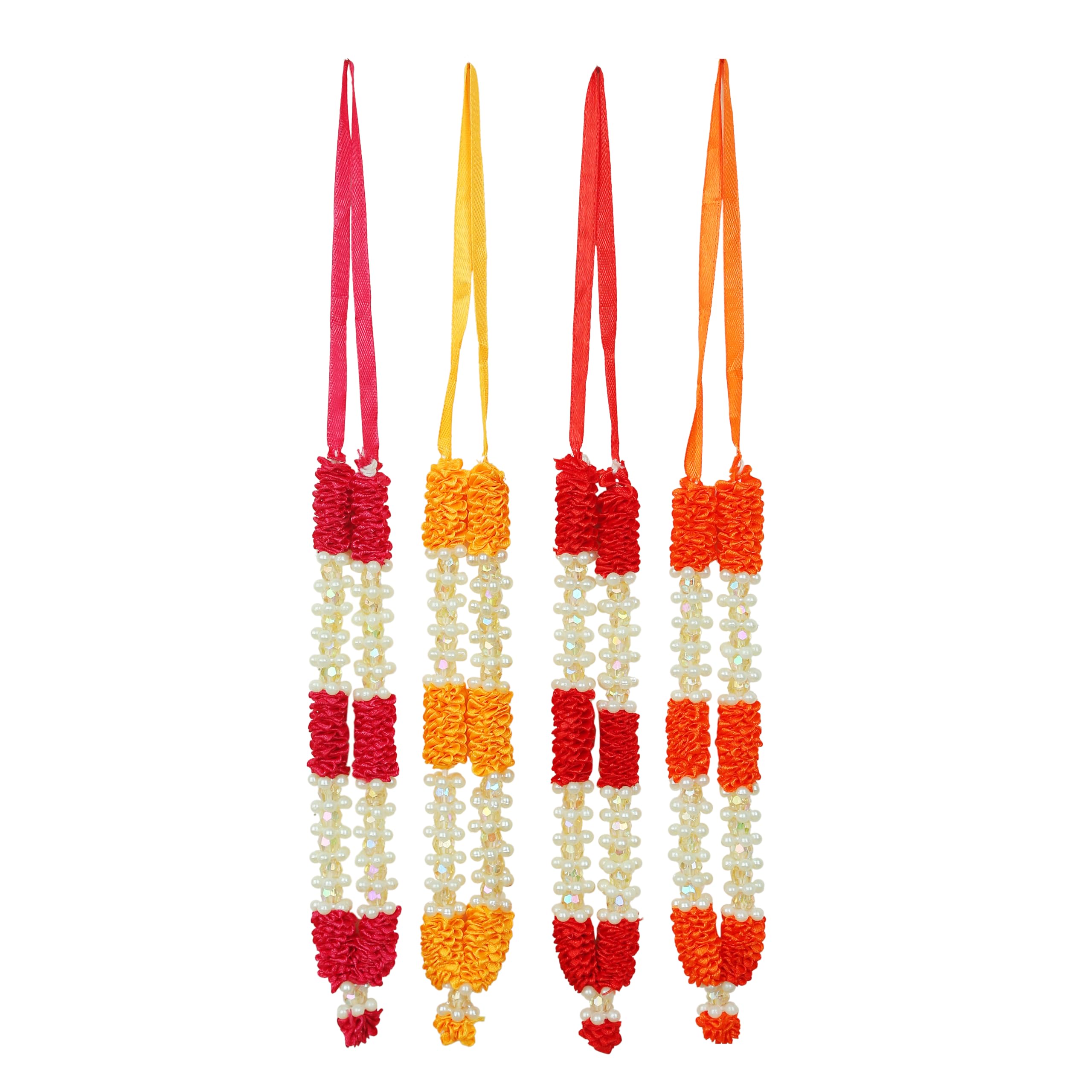 Aditri Creation Set of 4 Artificial Flowers Ribbon Garland Haar