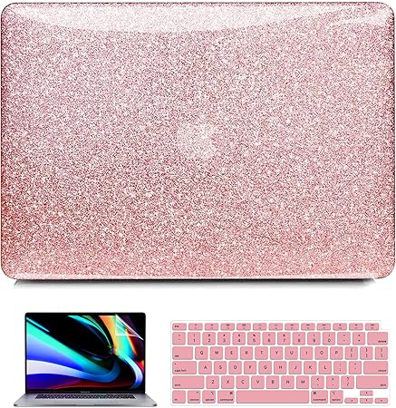 pink glitter macbook case