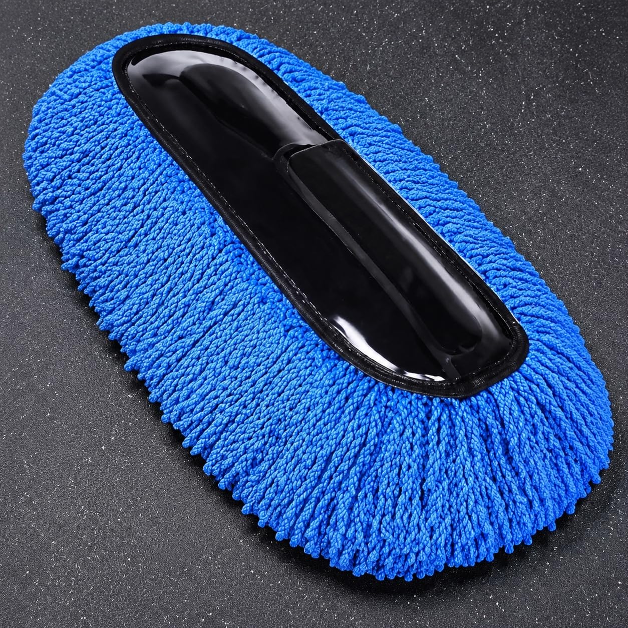 2er Set Waschbürste Auto Mikrofaser Chenille, Teleskop Reinigungsbürste 70-85 cm ausziehbar, kratzfreie Autobürste für Wohnmobil LKW, Winter kit: Blauer großer Pins
