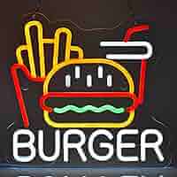 Flying Burger バーガー ネオンサイン バー 壁掛け ネオン管 看板 Amazon | ネオンサイン ハンバーガー NEON SIGN 看板デザイン お
