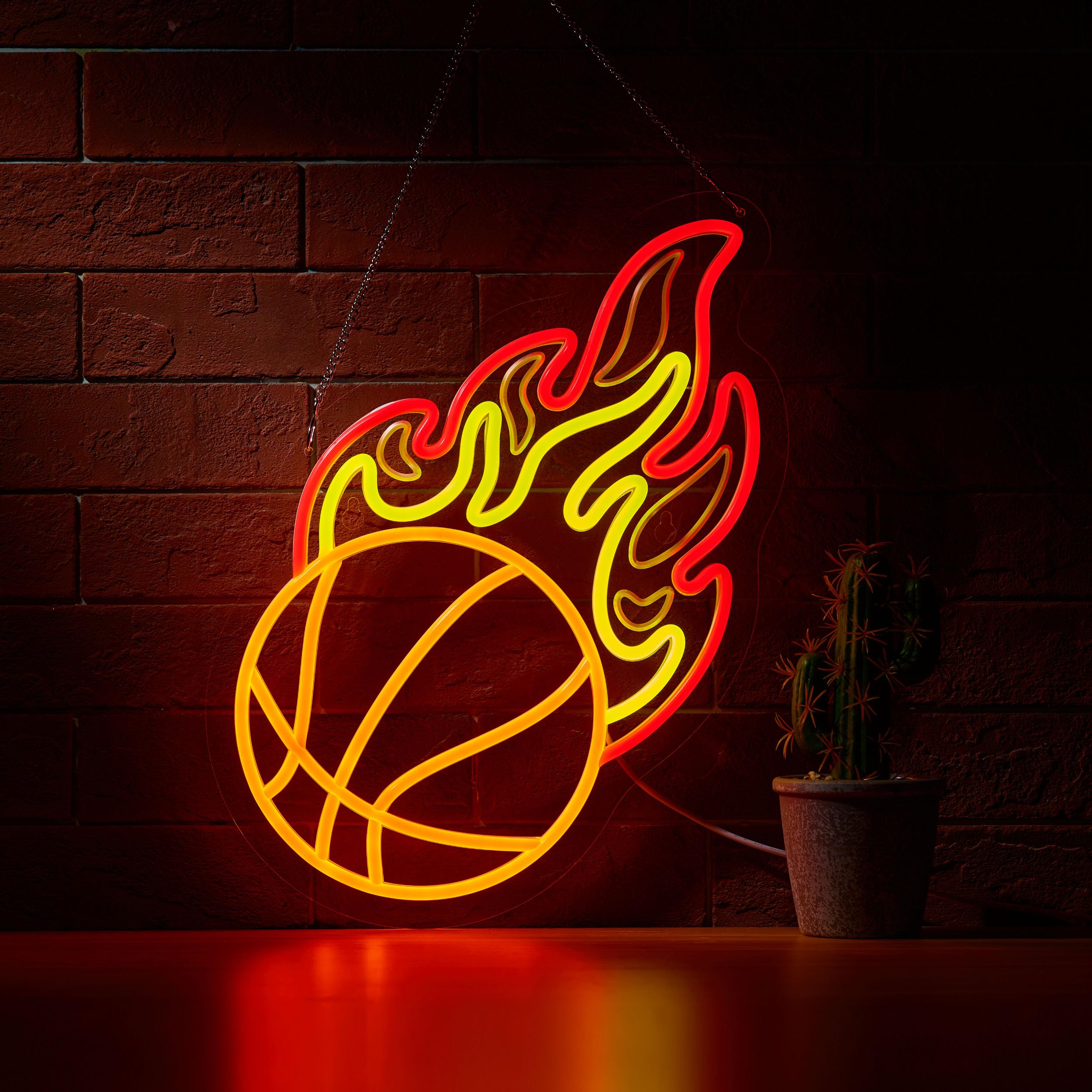 Hoyoelec Basketball Neon Sign for Wall Décor Dimmable LED Bar Beer Neon Light USB Powered Neon Art Signs Decor