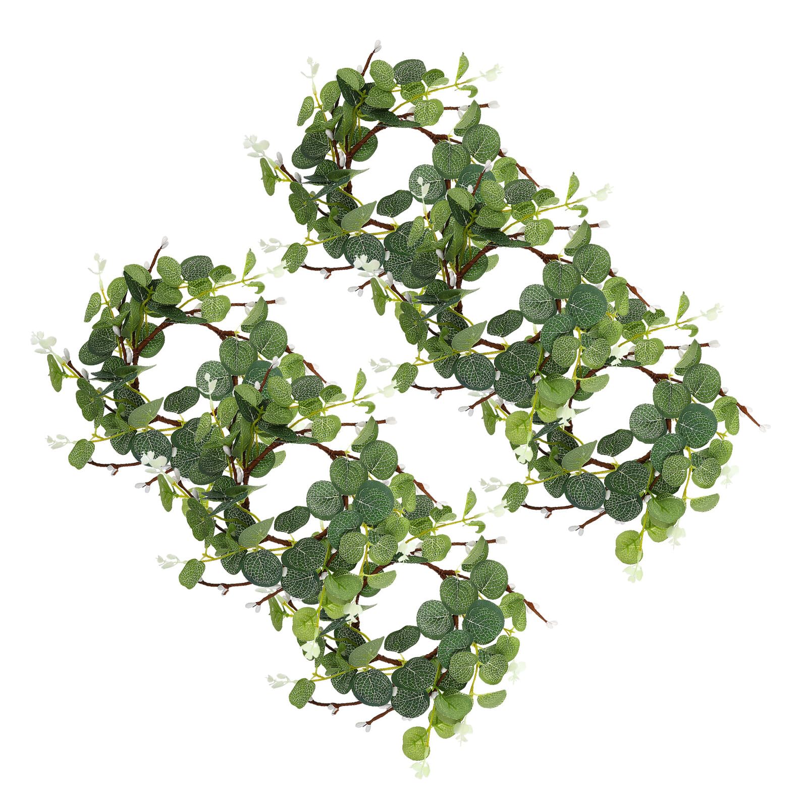 Couronne de printemps verte 8cm pour habiller une bougie pilier nue