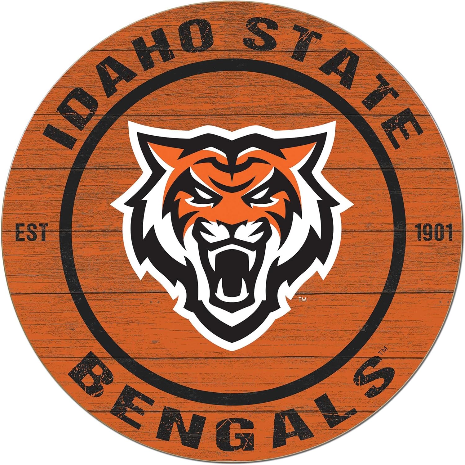 KH Sports Fan Idaho State Bangals Colored Circle Sign, 20x20 Inches, Bengals Decor for Dorm, Bedroom, Fan Cave, Living Room; Display Your Team Spirit with This Unique Idaho State Bengals Wall Art