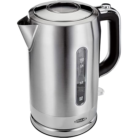 Stellar SEA39 Cordless Electric Kettle, BPA-Free, Quiet, Fast Boil, Stainless Steel, 1.7L 3000W - 2 Year Guarantee