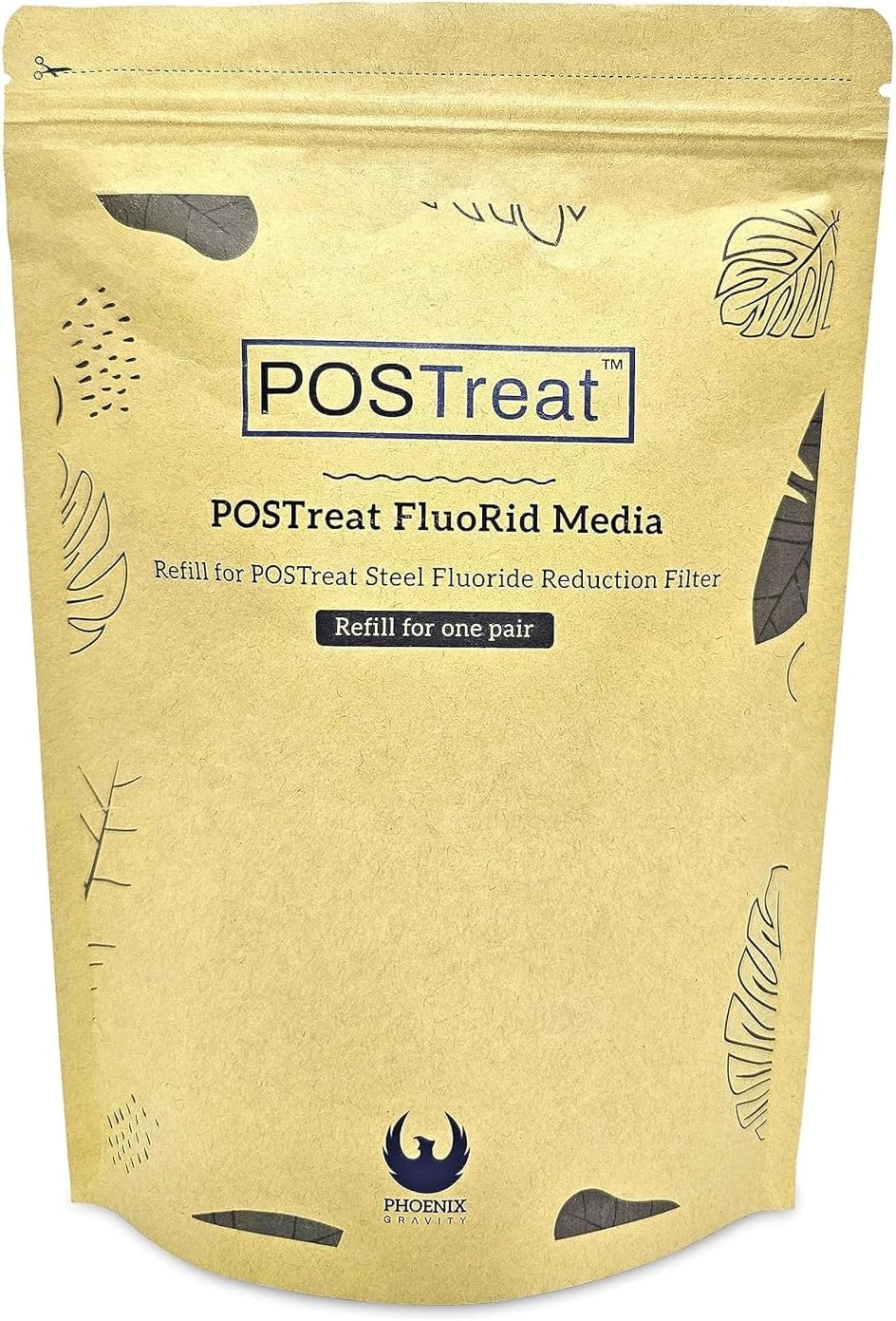 PHOENIX GRAVITY POSTreat FluoRid Media Refill for POSTreat Steel Fluoride Reduction Filters, Removes > 95% Fluoride from drinking water