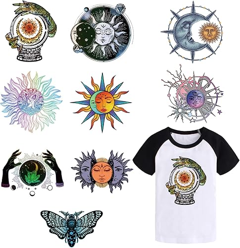 SUPERDANT 9 estilos de tarot temáticas de tarot adhesivos de transferencia de papel de transferencia para camisetas PET película de transferencia de