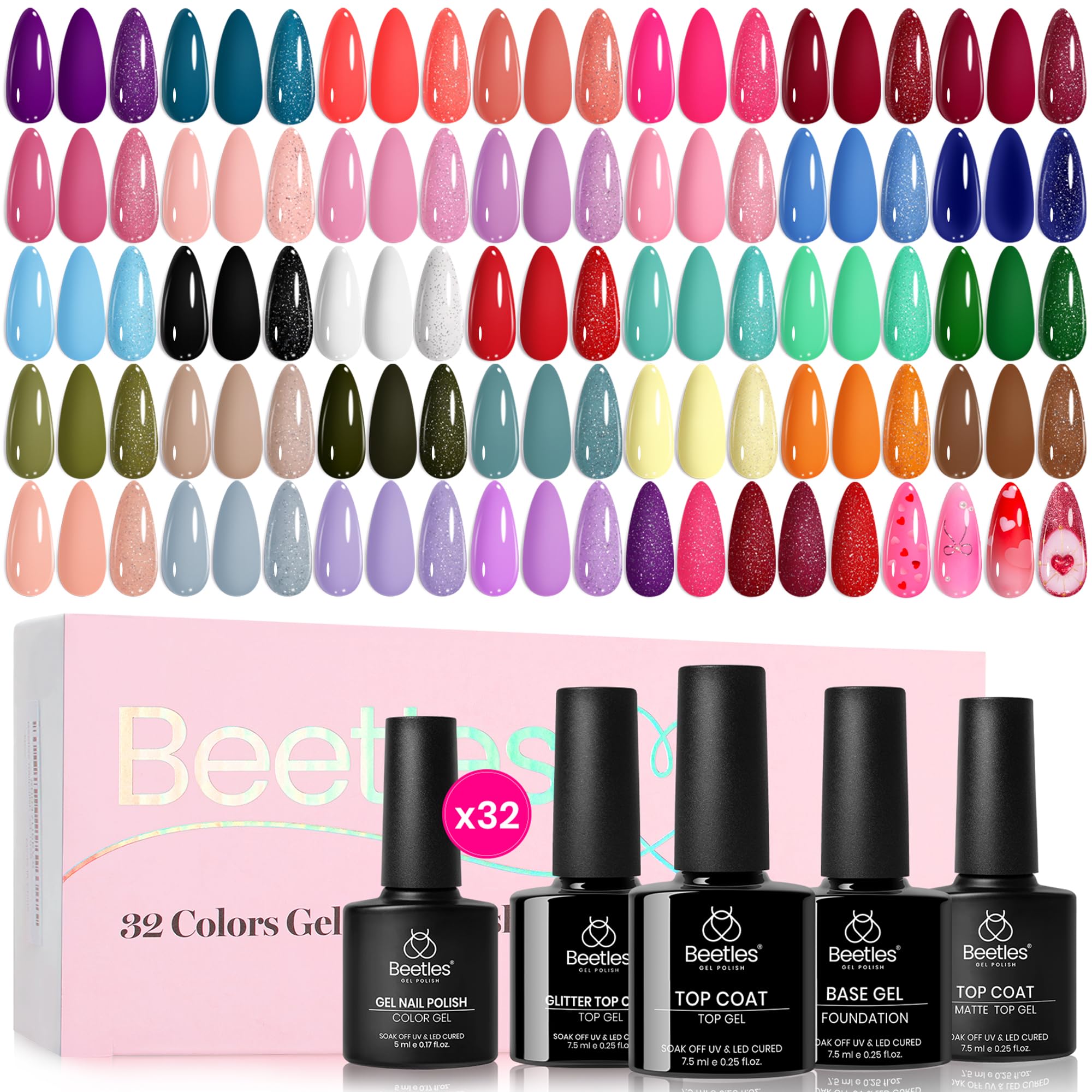 Amazon.com: beetles Summer Gel Polish Set - Fingertip Palette, 32