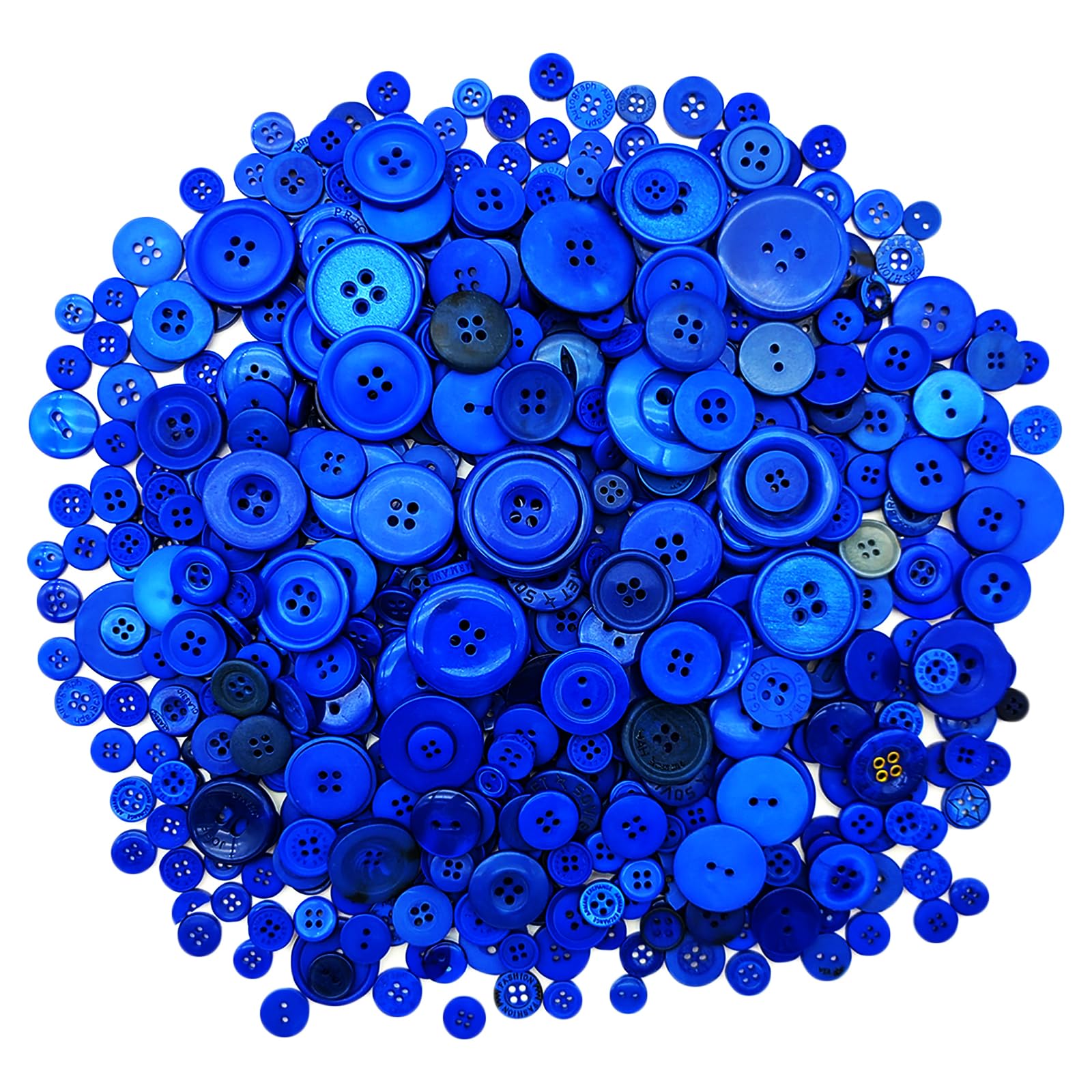600-700Pcs Blue Buttons for Crafts Bulk Royal Blue Craft Buttons