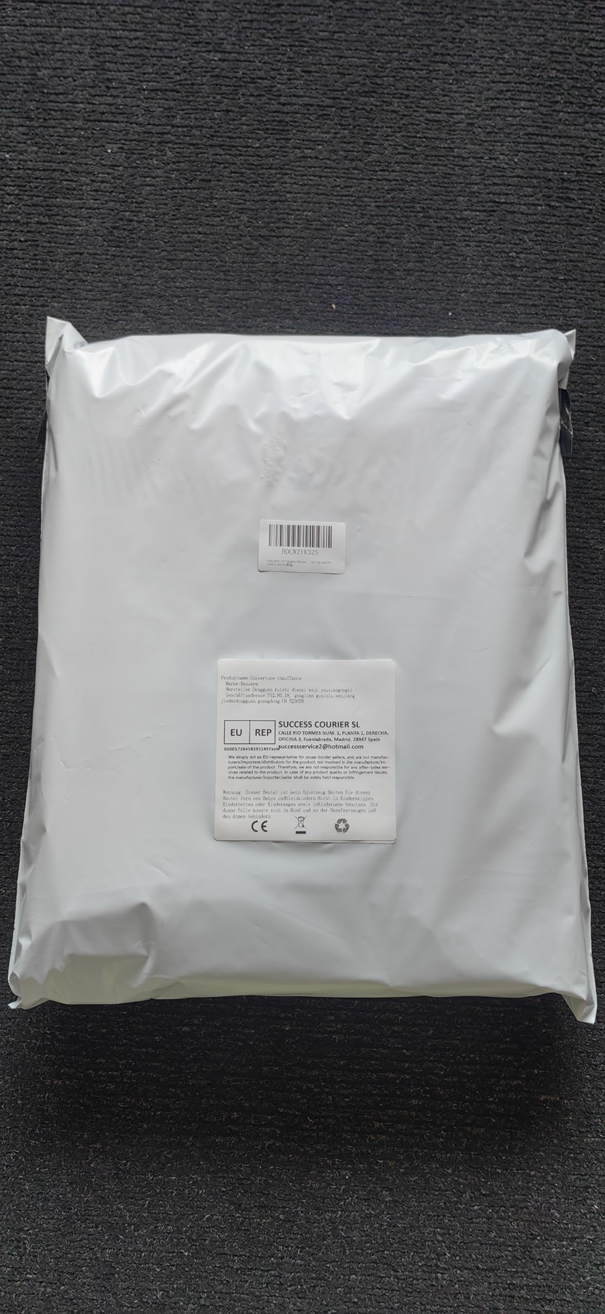 Manta térmica para coche eléctrico de 12 V, forro polar, temperatura constante, antisobrecalentamiento, manta de calefacción de viaje para coche y caravana (145 x 100 cm)
