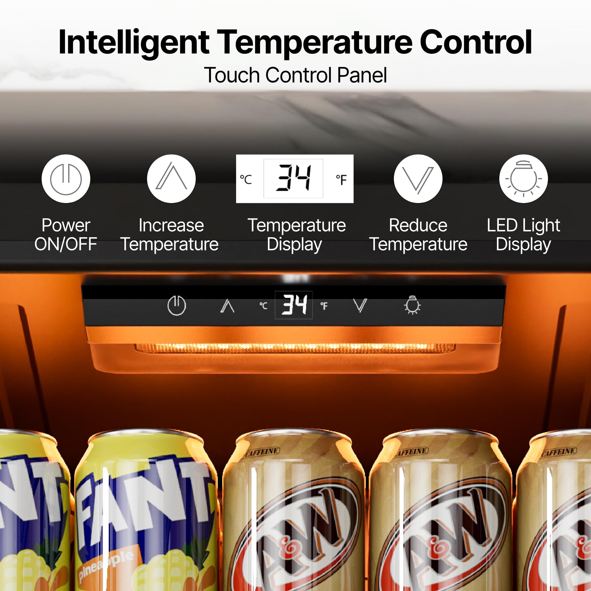 Ca'Lefort Mini Fridge Beverage Cooler, 85 Can Beverage Refrigerator with Reversible Glass Door, Adjustable Shelves for Soda, Beer & Drinks, Digital Temperature Control for Dorm, Office & Home on Fridge.com