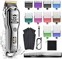 Hatteker Pro Hair Clippers for Men - IPX7 Waterproof Cordless Barber Kit, Stainless Steel Blades, 10 Guide Combs, 300Min Battery