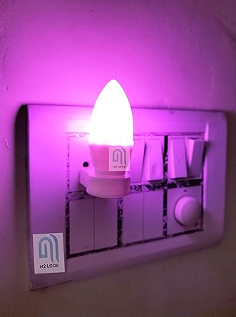 M2 Look Wall Socket Night Bulb 0.5-Watts LED Bulb for Home, LED Night Lamp for Bedroom, Decorative Lamps (Pink)