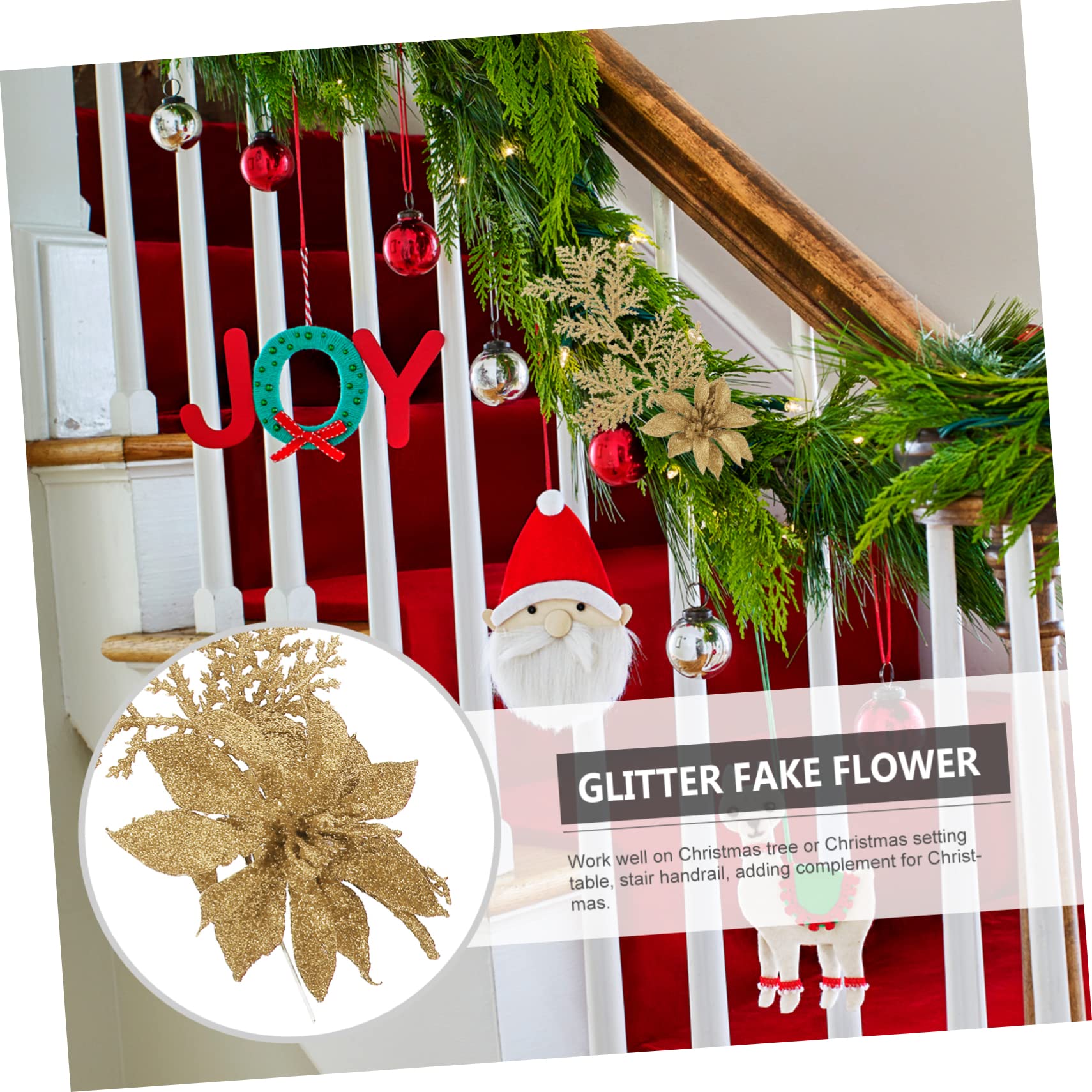 Alipis 3 Set Di Rami Di Pino Per Albero Di Natale Decorazioni Con Glitter Fiori Artificiali Ghirlande Di Natale Facili Da Usare Per Decorazioni Natalizie 6 Pezzi*3