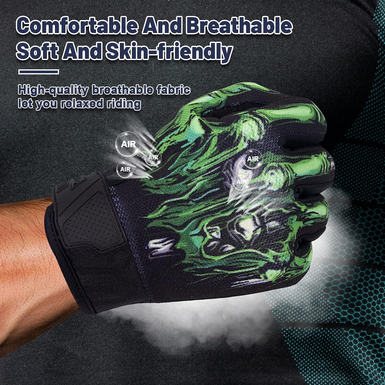 RIGWARL Touchscreen Non-Slip Skeleton Motorcycle Gloves for Men and Women, Joker Gloves for Cycling, Dirt Bike, Mountain Bike and Riding