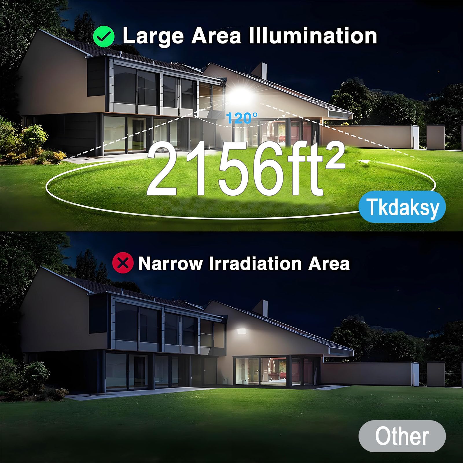 2 Piezas Focos LED Exterior 100W, 1.5M Cable Blanco Frío 6500K Proyector LED Exterior, Resistente al Agua IP66 Foco Proyector LED, 10000LM para Terrazas, Patios, Balcones, Parques, Garajes