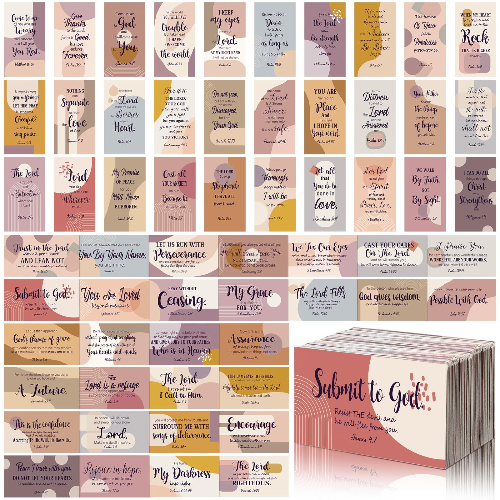 Estune 240 Pcs Bible Verse Cards with Full Scripture Bulk Mini Prayer Cards Women Men with Assorted Motivational Inspirational Gospels Quote Bulk for