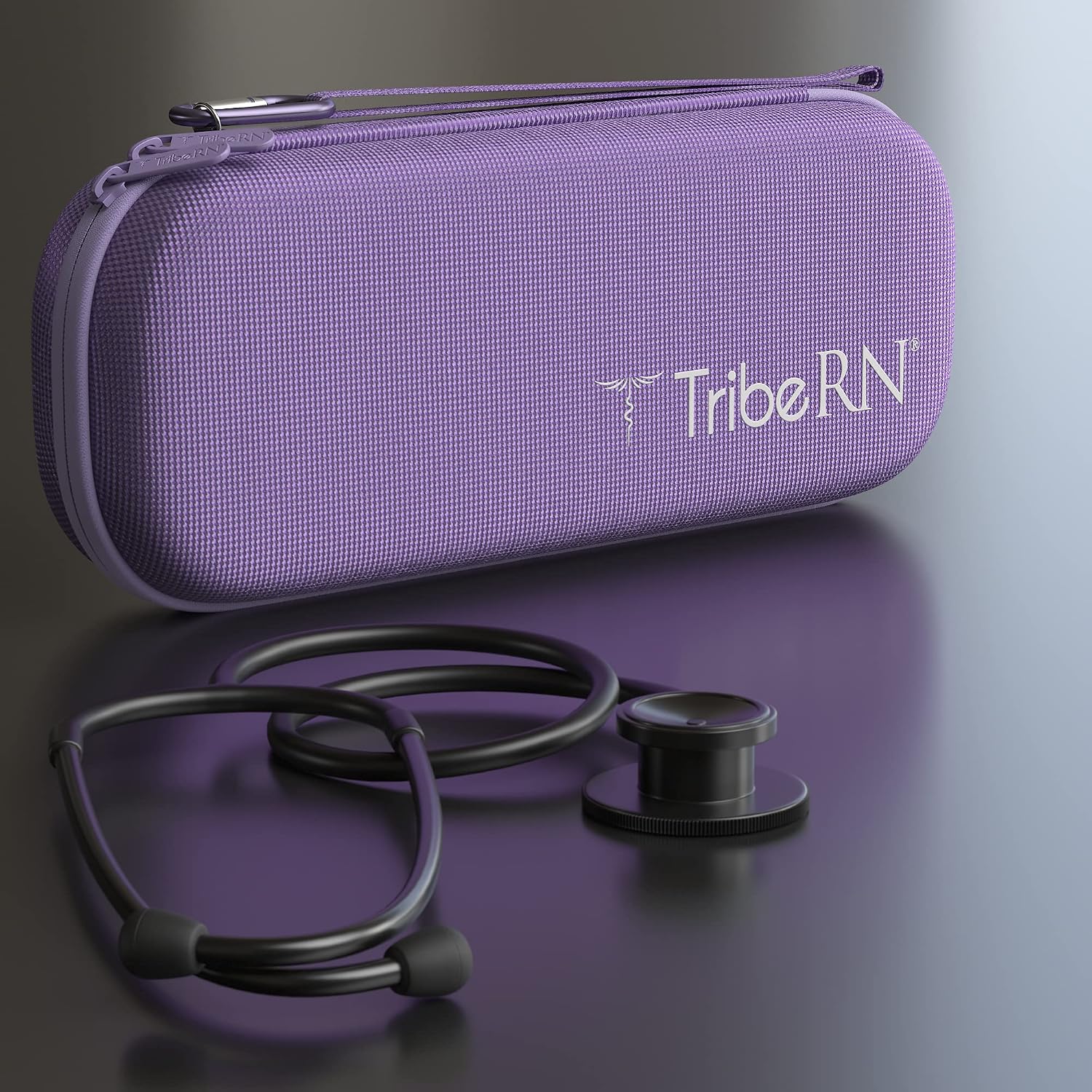 Tribe RN Large Stethoscope Case for Nurses - Compatible with 3M Littmann/Omron/MDF Stethoscopes Includes Pocket for Nurse Accessories - Medical Bandage Scissors, Trauma Shears, and Penlight (Purple)
