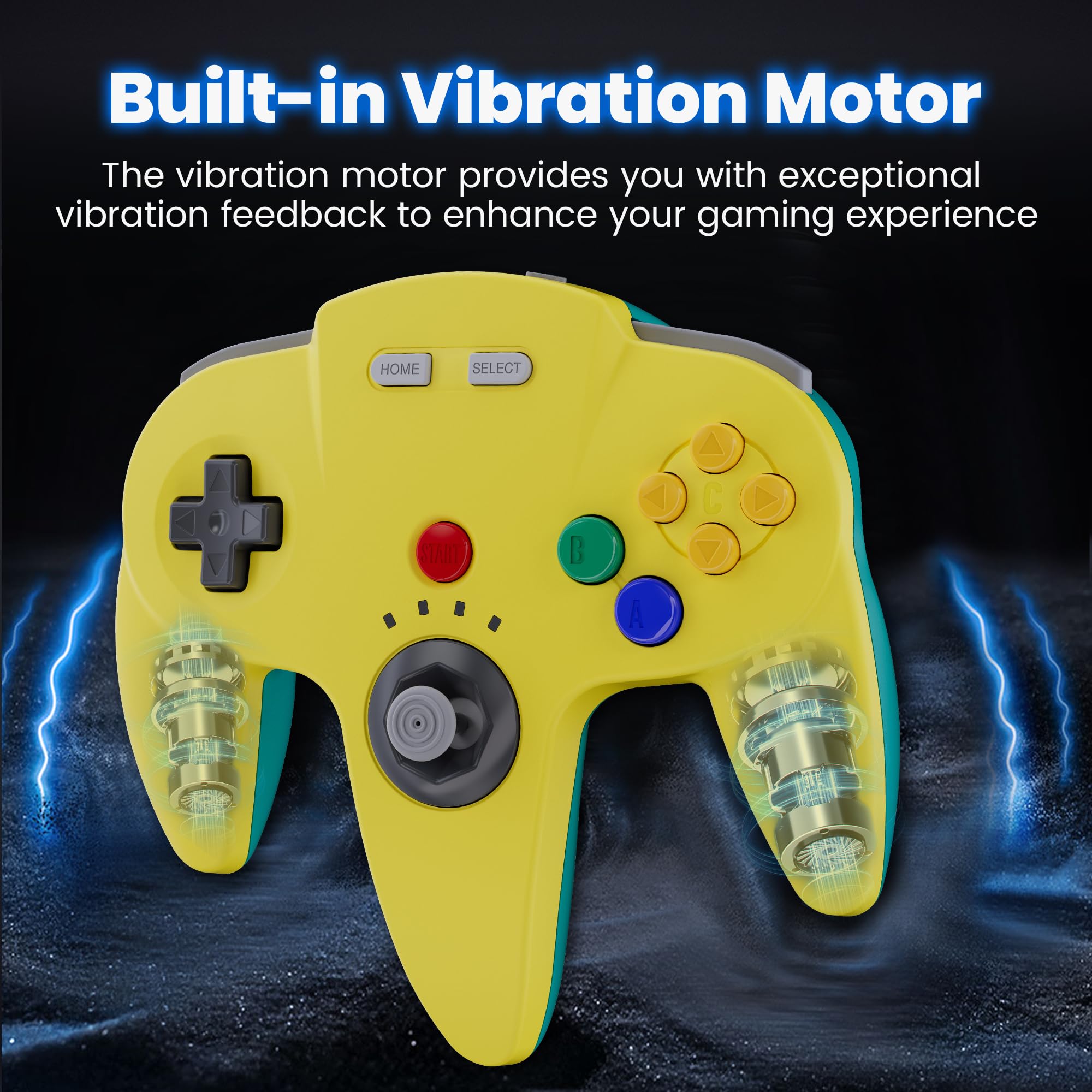 miadore Switch N64 Controller für Switch 1 & 2/OLED/Lite/N64 Konsole, | Plug & Play,kabelloser PC Controller mit 2,4-GHz-USB & N64-Empfänger,kompatibel mit Windows PC,macOS,Raspberry Pi,Linux